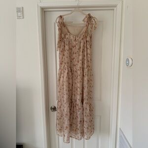 Floral Tie Strap Maxi Dress